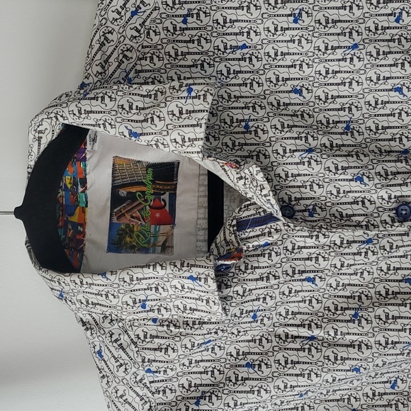 Robert Graham Guitar Print Buttons Down Shirt Men Size L - Picture 2 of 8